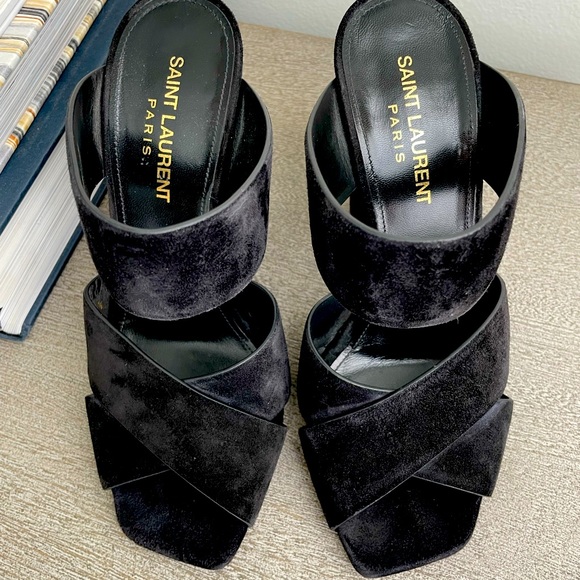 Saint Laurent Suede Mule Sandals - Picture 4 of 9